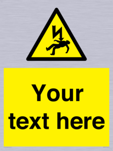 Custom Warning danger of death by electrocution